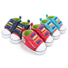Детская парусиновая обувь для мальчиков на весну и осень, От 0 до 1 года повседневная спортивная обувь с цветными шнурками для малышей, 2019 2024 - купить недорого