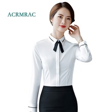 ACRMRAC-Camisa de manga larga para mujer, blusas formales de negocios, color blanco y negro, para primavera, otoño y verano 2024 - compra barato