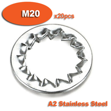 20pcs DIN6798J M20 Stainless Steel A2 Internal Serrated Lock Washers Washer 2024 - buy cheap