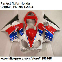 Plástico ABS de carenados para Honda rojo azul blanco CBR 600 F4i 01 02 03 kit de carenado CBR600F4i 2001, 2002 de 2003 DZ104 2024 - compra barato