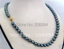Wholesales 7-8mm black freshwater pearl necklace 2pc/lot fashion jewellery, free shipping 2024 - buy cheap