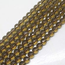 Mini. order is $7! Wholesale is 52 pcs.8mm Faceted Smoky Brown Quartz Round DIY Loose Beads 15" 2024 - buy cheap
