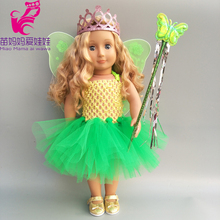 Conjunto de ropa para muñeca de 43cm, vestido de ala de mariposa para niña de 18 pulgadas, vestido de muñeca, corona, varita mágica, accesorios para muñeca 2024 - compra barato