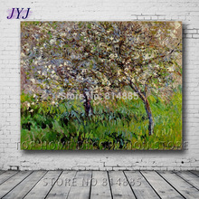 Apple Trees In Bloom At Giverny 1901 by Claude Monet 100% Handmade Oil Painting Canvas Wall Art Gift Top Home Decoration CM029 2024 - buy cheap