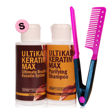 Brazilian 8% Formalin Keratin Treatment+100ml Purifying Shampoo Straighten+Repair Strong Cruly Hair+Free Red Comb 2024 - buy cheap
