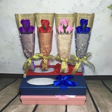 Caja de regalo floral para el día del maestro, caja de regalo de rosa para el día de la madre, San Valentín, cumpleaños, Año Nuevo, decoración de boda, 3 unids/caja 2024 - compra barato