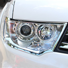 ABS Chrome Rear headlight Lamp Cover trim Front headlight Lamp Cover trim for 2013-2014 Mitsubishi pajero sport Car styling 2024 - buy cheap
