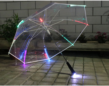 Прозрачный СВЕТОДИОДНЫЙ зонт из ПВХ, диаметром 103 см, 7 цветов 2024 - купить недорого