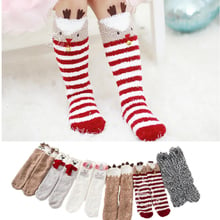 Autumn Winter Kids Warm Socks Cute Animal Boy Girl Coral Fleece Socks Christmas New Year Children Thicken Socks Nonslip 1-8 Yrs 2024 - buy cheap