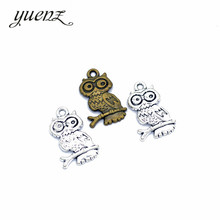 YuenZ-abalorios de aleación de color plateado antiguo, 12 Uds., pendientes DIY de búho, collar, joyería, hallazgos, 23*15mm D153 2024 - compra barato