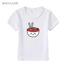 Kawaii  Noodles T-Shirt Kids Summer Short Sleeve T Shirt Children Boys Girls Graphic Tops Tee Cartoon Baby TShirt 2024 - buy cheap
