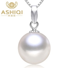 ASHIQI Perfectly Round Natural Freshwater Pearl Necklaces & Pendant with 925 Sterling Silver Necklace , 9-10mm pearls jewelry 2024 - buy cheap