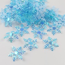 300 unids/bolsa de copo de nieve de Frozen, decoración navideña para el hogar, decoración de fiesta de boda de invierno, colorido brillante 2024 - compra barato