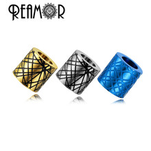 REAMOR Gold/Blue Colors 316l Stainless steel 8/6mm Cylinder Beads Charm for Jewelry Making Bracelet DIY Spacer Beads Findings 2024 - buy cheap