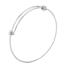 MJB0456 Shiny Polishing Simple Multiple Loop Expandable Wire Bangle Charm Bracelet Stainless Steel Adjustable Adult Teen Kids 2024 - buy cheap