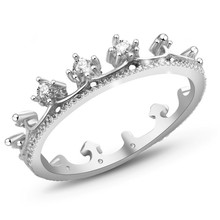 Элегантное Королевское серебряное кольцо с короной для женщин, Панк новый бренд, модные ювелирные изделия с кристаллами, женские кольца, женские кольца, бижутерия nz290 2024 - купить недорого