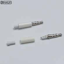 2pcs 3.5mm stereo headset plug with tail 4 pole 3.5 mm audio plug Jack Adaptor connector for iphone white 2024 - buy cheap