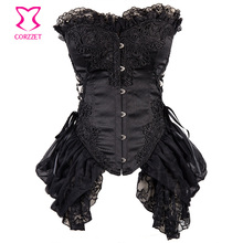 Sexy Victorian Black Lace Skirt Corset And Bustier Outwear Burlesque Steampunk Gotic Retor Corset Skirt Lolita Skirt Plus Size 2024 - buy cheap