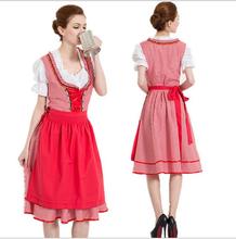 Free Shipping 2017 New German Oktoberfest Fancy Dress Adult Beer Maid Wench Fantasy Halloween Costume For Women plus size XL 2024 - buy cheap