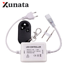 Mini reguladores de luz 220v/110v, 1500w, com controle remoto rf de 3 teclas, sem fio, tomada ue/au/eua/ru para tiras de luz led