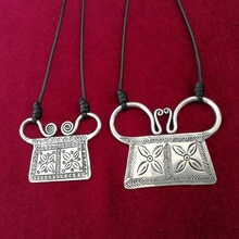 Guizhou Miao Ethnic Jewelry Handmade Miao Silver Necklace Pendant Necklace Chain Character Engraving Lock 2024 - buy cheap