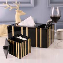 Modern Retro European Glass Napkin Case Tissue Box Tissue Paper Holder Makeup Remote control Storage Box For Living Room Dining 2024 - buy cheap