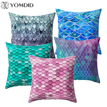 1Pcs Mermaid Scale Pattern Cushion Cover Polyester Throw Pillow case Car Home Decoration Sofa Bed Chair Decorative Cushion Cover 2024 - buy cheap