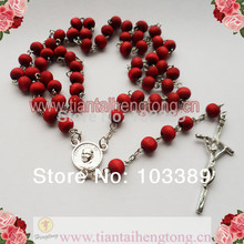 free shipping perfume rose scented rosary necklace/ red bead rosary wooden bead rosary necklace special offer 10pieces/lot 2024 - buy cheap