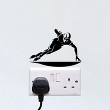 Ice Speed Skating Fashion Vinyl Wall Stickers Decor Light Switch Decals 5WS1411 2024 - buy cheap