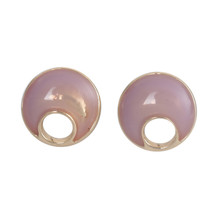 10 PCs DoreenBeads Zinc Based Alloy Ear Post Stud Earrings DIY Findings Round Gold Pale Lilac Loop Enamel Jewelry DIY Charms 9mm 2024 - buy cheap