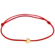 Pulsera de corazón de Color dorado para mujer y niño, joyería hecha a mano, Multicolor, cuerda ajustable, pulsera de la suerte 2024 - compra barato