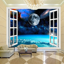 Papel tapiz fotográfico de Mural personalizado, papel tapiz 3D para ventana, espacio, Planeta, tierra, pintura para pared de habitación, sala de estar, decoración del hogar 2024 - compra barato