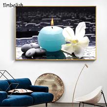Embelish 1 Pieces Large Wall Art Posters For Living Room Candle And Flowers Spa HD Canvas Paintings Modern Decor Bedroom Picture 2024 - buy cheap