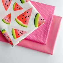 160CM*50CM cotton cloth fruit red watermelon pink dots solid brick pink fabric for DIY crib bedding cushion dress handwork decor 2024 - buy cheap