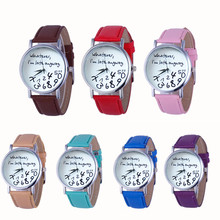 Mulheres Relógios Hot Relógios do Relógio Das Mulheres De Couro Carta de Qualquer Maneira Tudo O Que EU Estou Atrasado Dropshipping #10 2024 - compre barato