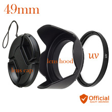 49mm UV Filter+Lens Cap + Flower Lens Hood for Canon Eos M M1 M2 M3 M5 M6 M10 With for Canon EF-M 15-45mm f/3.5-6.3 IS STM lens 2024 - buy cheap