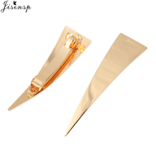 Jisensp New Lady Barrette Fashion Jewelry Women Gold Color Metal Triangle Hair Clips Hairpins Holder Hair Accessories 2024 - buy cheap