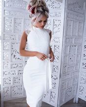 2018 новое летнее белое платье женское без рукавов сексуальное кружевное платье винтажное праздничное элегантное облегающее платье повседневное платье Vestido женское 2024 - купить недорого