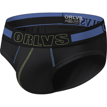 ORLVS Brand Penis Sexy Underwear Briefs Men Mesh Sexy Underpants Cueca Masculina U Pouch Cotton Male Mens briefs Underwear 2024 - buy cheap