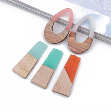 2pcs Ethnic Trapezoid Big Drop Earrings Wood Charms Unique Pendant Findings Diy Art Crafts Wooden Necklace Men Jewelry Accessory 2024 - buy cheap