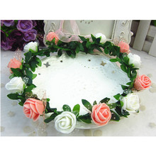 Rose Carnations Peony Flower Halo Bridal Floral Crown Hair Band Wreath Mint Head Wreath Party Wedding Headpiece Bridesmaid 2024 - buy cheap