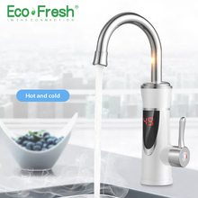 Ecofresh-calentador de agua eléctrico sin tanque para cocina, grifo de calefacción instantánea con LED, enchufe europeo 2024 - compra barato