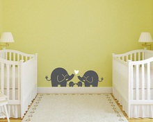 Family Lovely Elephant For Nursery Bedroom Art Decoration Vinyl Wall Sticker Animal Wall Decals Art  Home Decor Y-695 2024 - buy cheap