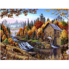 DIY New 3d Diamond Painting Needlework Full Drill Mosaic Resin Diamond Embroidery Rhinestones Cross Stitch Water Wheel Decor 2024 - buy cheap