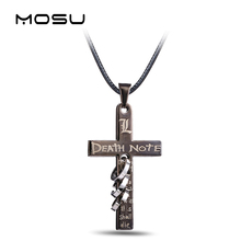 Hot Anime Death Note Black Gold Metal Necklace Cross Logo Pendant Cosplay Accessories Women Men Jewelry Necklaces & Pendants 2024 - buy cheap