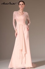 Женское вечернее платье-русалка, розовое кружевное платье с длинным рукавом для матери невесты, для выпускного вечера, 2018 2024 - купить недорого