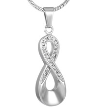 MJD9168 infinite love charm crystal cremation jewelry pendents stainless steel ashes urn necklace (Pendant Only) 2024 - buy cheap