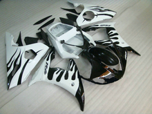 Kit de carenagem de motocicleta para yamaha, com chamas abs brancas e pretas, para modelos yzfr6 03 04 05 yzf r6 yzf600 2003 2004 2005 2024 - compre barato