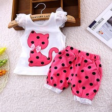 summer baby Girls Clothes New summer clothing sets cartoon Pattern clothes girls shorts sets Cotton Kids Outfits 2024 - buy cheap