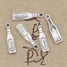 20pcs Charms Beer Bottle 24x6mm Antique Making Pendant fit,Vintage Tibetan Silver color,DIY Handmade Jewelry 2024 - buy cheap